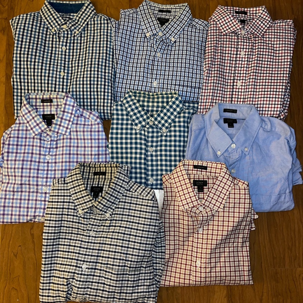 Lot of 8 jcrew shirts.  All size small.